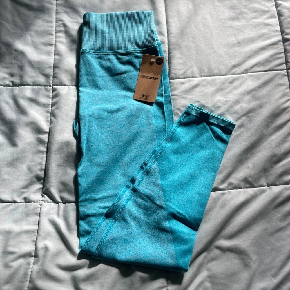 New NWT Victoria’s Secret PINK blue active high waist seamless leggings medium